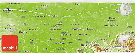 Physical Panoramic Map of Benue