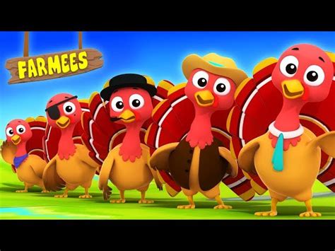 Five Little Turkey | Kindergarten Nursery Rhymes | Song For Kids - Videos For Kids