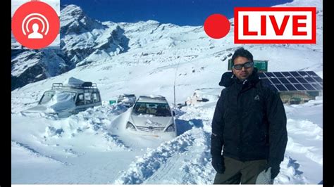 ROHTANG PASS | KULLU MANALI |HEAVY WIND AT MARHI SNOWFALL LATEST TODAY ...