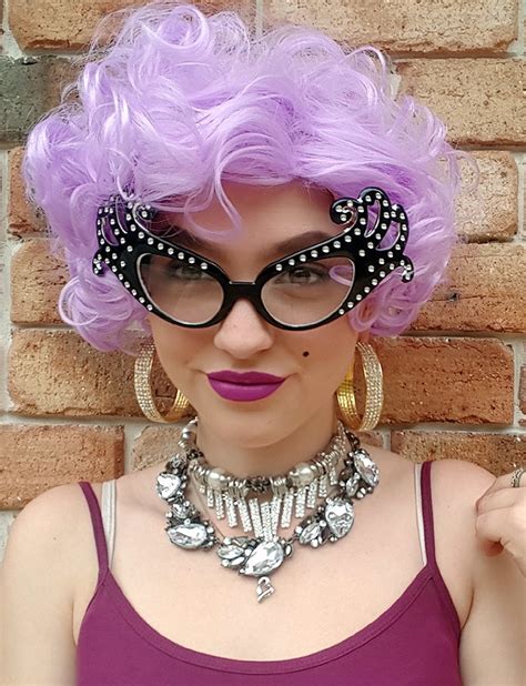 Dame Edna Inspired Purple Costume Wigs Costume