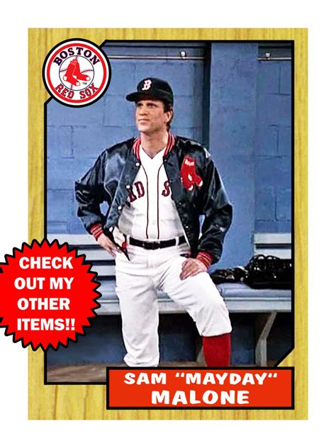 Sam Malone Custom Baseball Card Ted Danson Cheers Boston Red Sox - Etsy