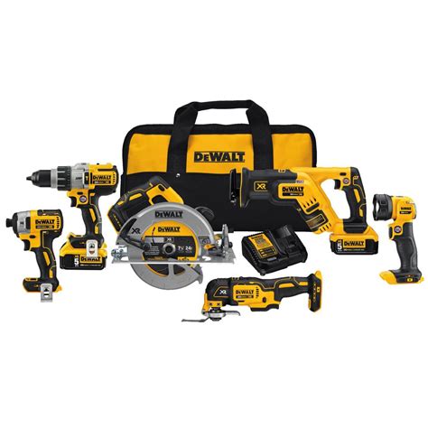 DEWALT 20-Volt MAX Lithium-Ion Cordless Combo Kit (5-Tool) with (2 ...