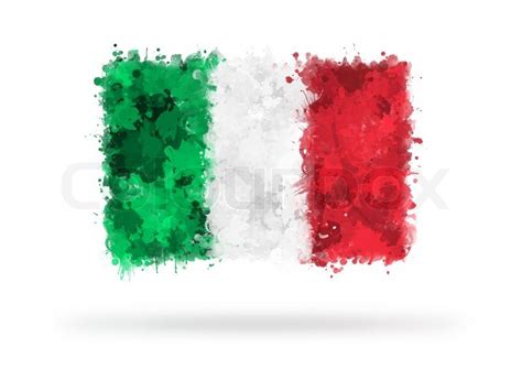 Flag of Italy painted with watercolors ... | Stock image | Colourbox