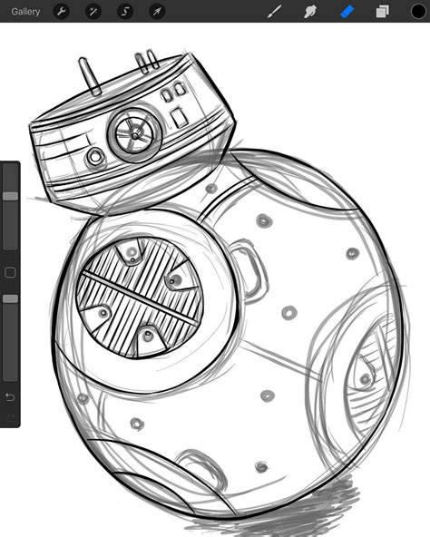 Working on a little BB-9E otherwise known as the EVIL BB-8 droid. | Guided drawing, Star wars ...