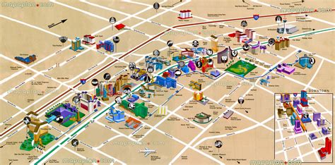 Las Vegas location map - Strip Blvd hotels & bird's eye 3d buildings aerial satellite virtual ...