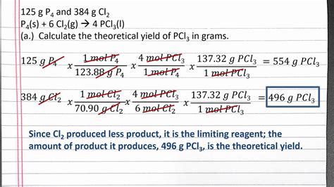 Limiting Reactant And Percent Yield Examples