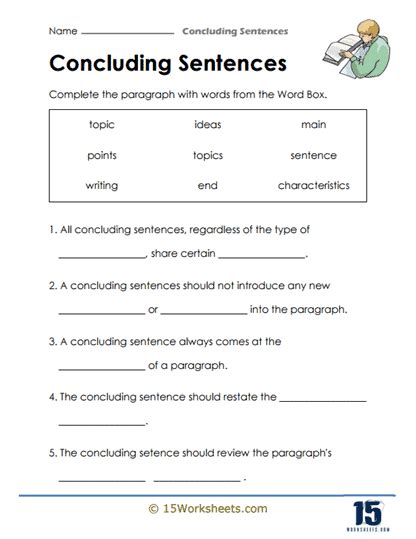 Concluding Sentences Worksheets - 15 Worksheets.com - Worksheets Library