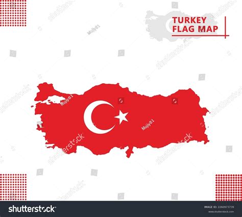 Vector Illustration Turkey Map Official Flag Stock Vector (Royalty Free ...