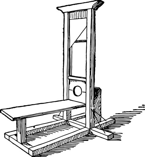 Guillotine Vintage Illustration White Illustration Engraving Vector, White, Illustration ...