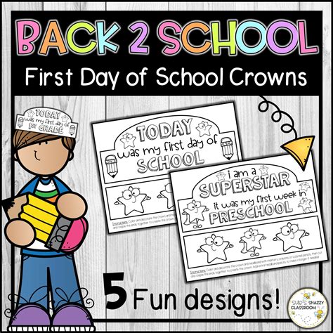 First Day of School Crown Activity | Back to School Hat Center - Made ...