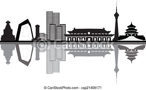 Vectors Illustration of beijing skyline - beijing china city skyline csp21406171 - Search ...