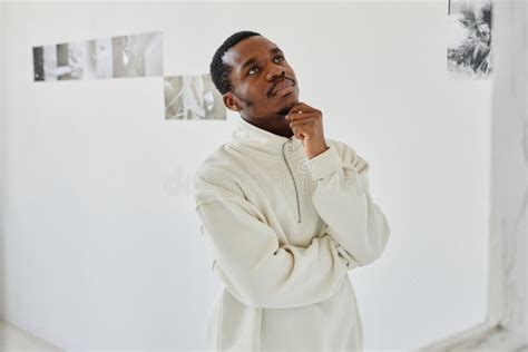 Man Thinking about Art stock image. Image of happiness - 258015033