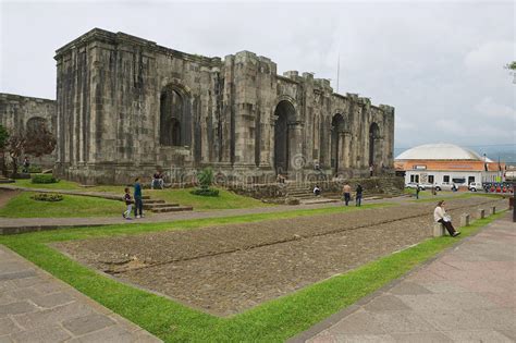 People Pass the Ruins of the Santiago Apostol Cathedral in Cartago ...