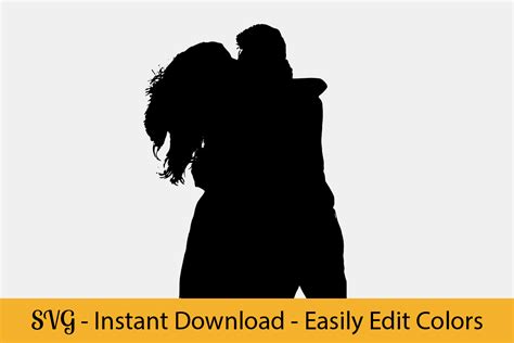 Couple Hugging Silhouette SVG Graphic by Template Inspired · Creative Fabrica