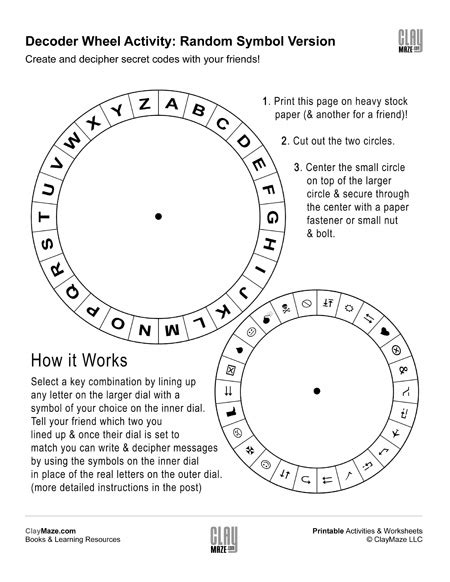Spy Decoder Wheel – Random Symbol Version | Homeschool Books, Math Workbooks and Free Printable ...