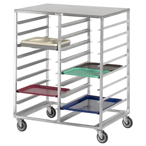 Channel CTR1520 36 Tray Bottom Load Aluminum Cafeteria Tray Rack with Solid Top