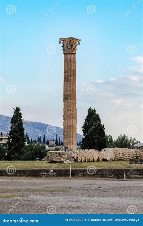 Columns of Temple of Olympian Zeus Stock Image - Image of greece ...