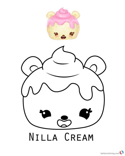 Num Noms Coloring Pages Nilla Cream - Free Printable Coloring Pages