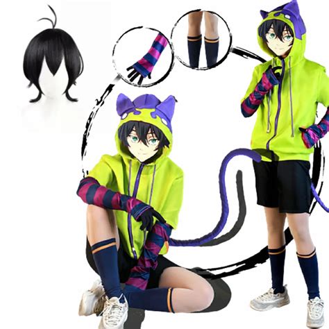 Anime SK8 The Infinity Miya Chinen Cosplay Costume Miya Wig Zipper Jacket Hoodie Suits Unisex ...