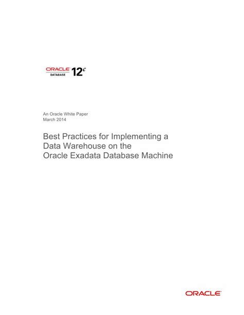 (PDF) Data Warehousing best practices on the Oracle Exadata Database - DOKUMEN.TIPS