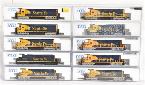 Sold at Auction: Kato N scale group of ten Santa Fe diesel locomotives ...