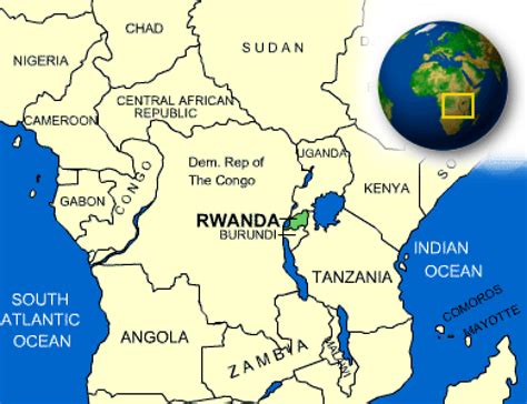 Rwanda map. Terrain, area and outline maps of Rwanda. | CountryReports - CountryReports