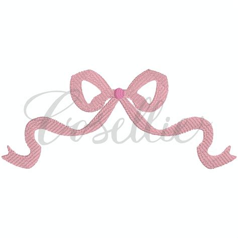 Simple bow embroidery design | Embroidery design | Cosellie