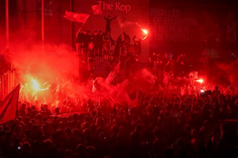 Liverpool celebrations: Thousands of fans party outside Anfield as Reds ...