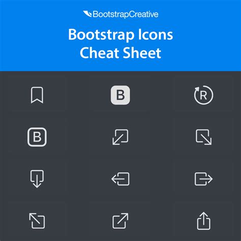 Bootstrap 5 Icons Cheat Sheet & Reference Table 2024