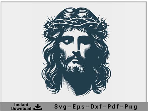 Jesus Christ Face Svg Vector Silhouette Graphic by shikharay410 · Creative Fabrica