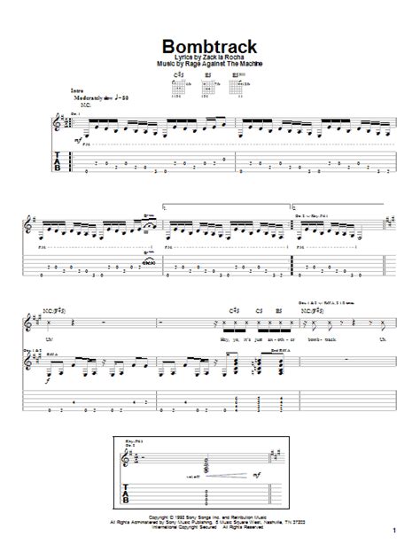 Bombtrack by Rage Against The Machine - Guitar Tab - Guitar Instructor