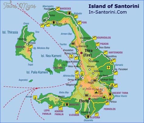 Santorini Map Tourist Attractions - ToursMaps.com