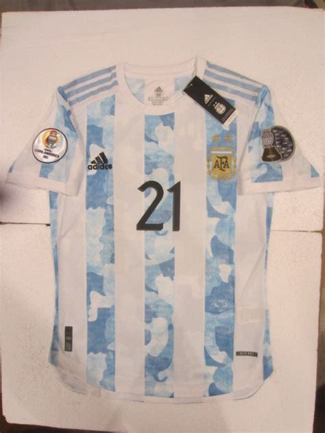 Paulo Dybala #21 Argentina Copa America Match Slim Home Soccer Jersey 2020-2021 - Soccer-Other