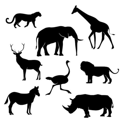 Premium Vector | African wild animal silhouette