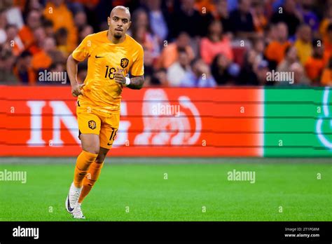 AMSTERDAM, NETHERLANDS - OCTOBER 13: Donyell Malen (Netherlands) during ...