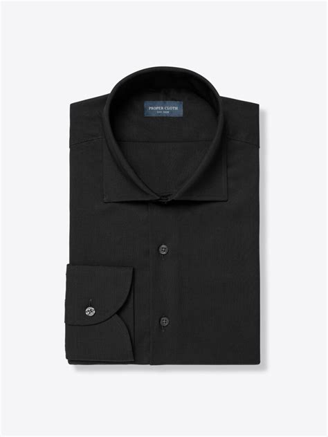 Reda Black Merino Wool Shirts by Proper Cloth