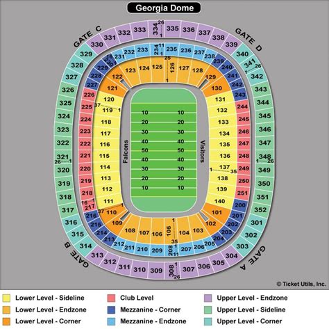 Ga dome seating map - Atlanta Falcons stadium map (United States of America)