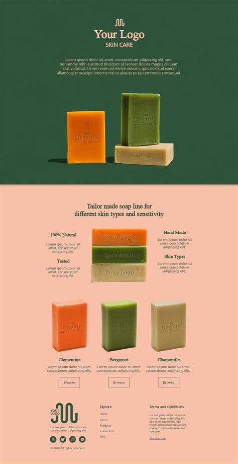 the website design for soap company