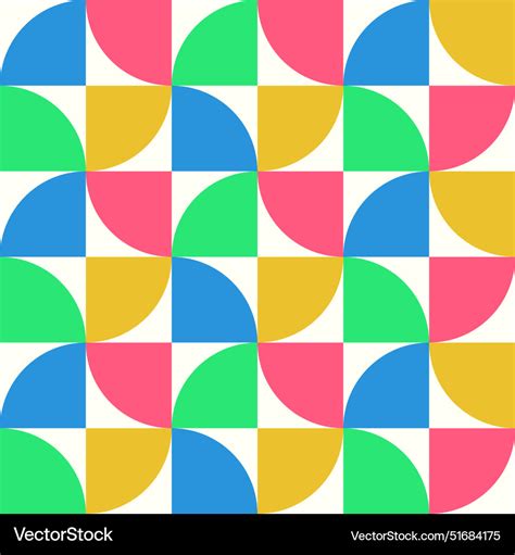 Mid century abstract shapes seamless pattern Vector Image