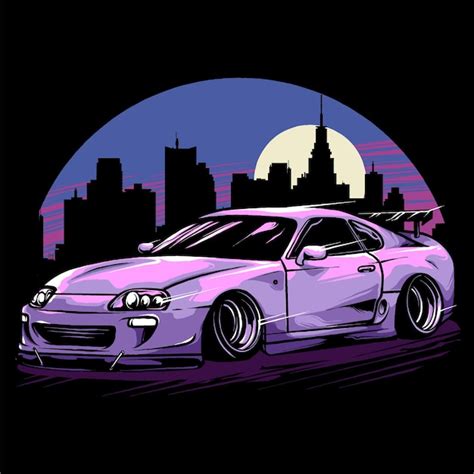 Premium Vector | Sportcar Supra MK4 Midnight Logo Design Vector