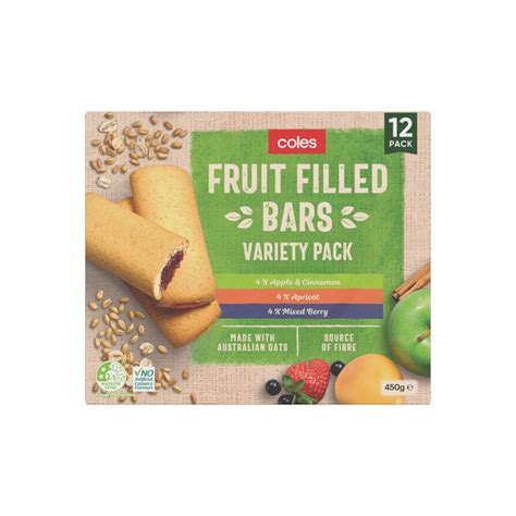 Buy Coles Fruit Filled 12 Bars Variety Pack 450g | Coles