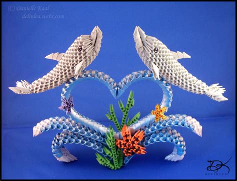 Dolphins - 3D Origami - by Delinlea on DeviantArt