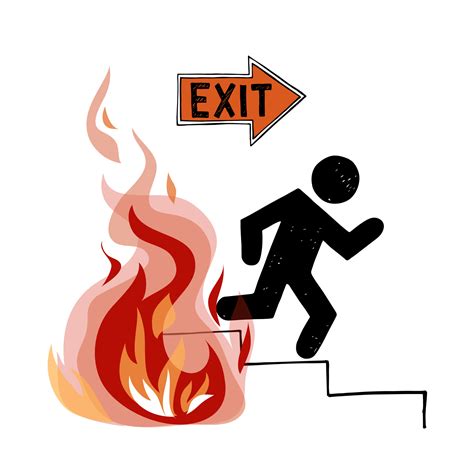 Fire evacuation vector sign | Northants Fire