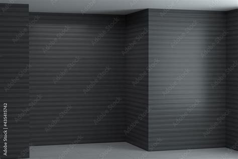 Empty room with black textured walls. 3d render illustration Stock ...