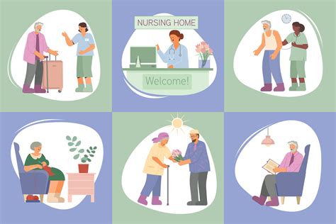 Nursing Home Composition Set 4728881 Vector Art at Vecteezy