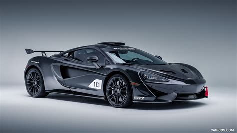 2018 McLaren 570S GT4 MSO X No. 10 Ueno Grey Black Accents - Front Three-Quarter | Caricos