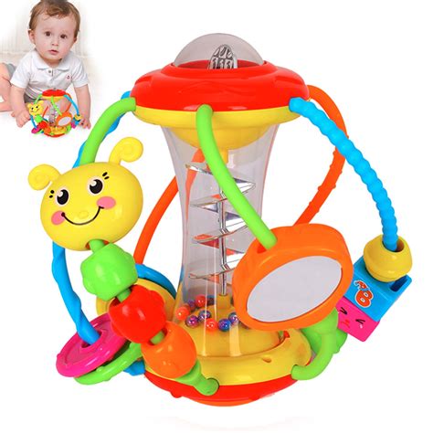 Baby Healthy Grap and Spin Rattle Ball ABS Plastic Fun Toys ...