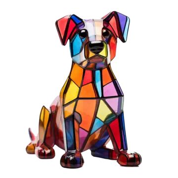 Geometric Glee Stained Glass Dog S Playful Prism, Stained Glass, Dog ...