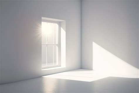 Premium Photo | White empty room with one window casting sunlight, 3d ...