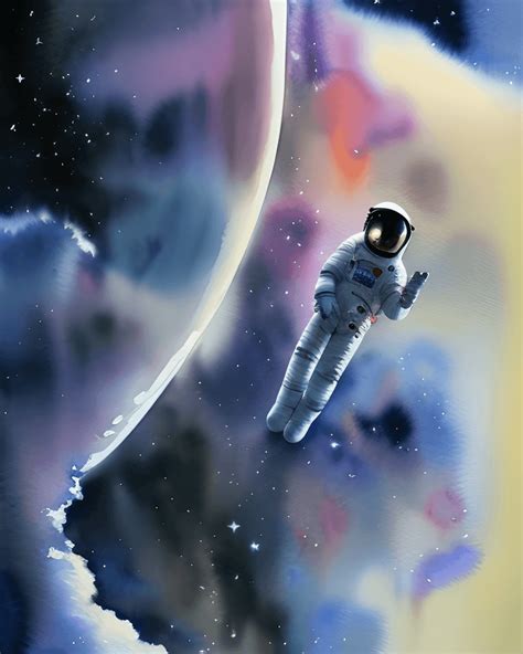 Watercolor Painting Space Art by Charles Bittinger · Creative Fabrica